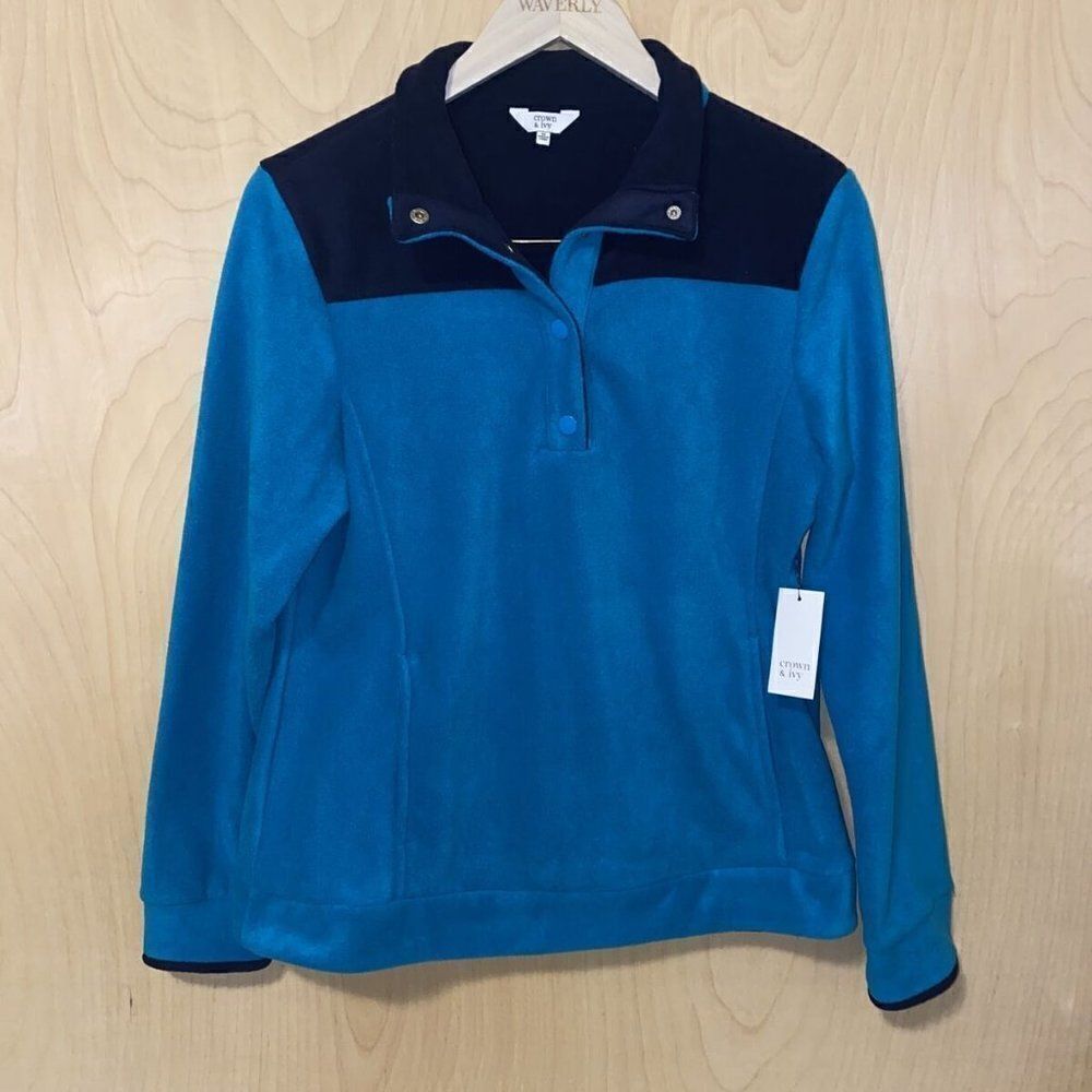 Crown & Ivy Quarter Snap Pullover Fleece Medium‎